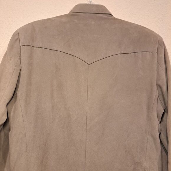 Circle S Western blazer jacket sport coat cowboy gray microfiber yoke size 42L - Picture 6 of 15